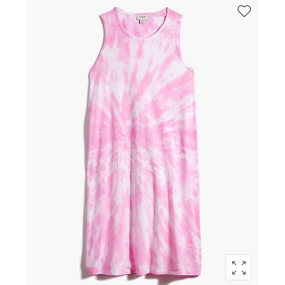 J. Crew Factory Pink White Tie Dyed Cotton Sleeveless Dress - Size Small